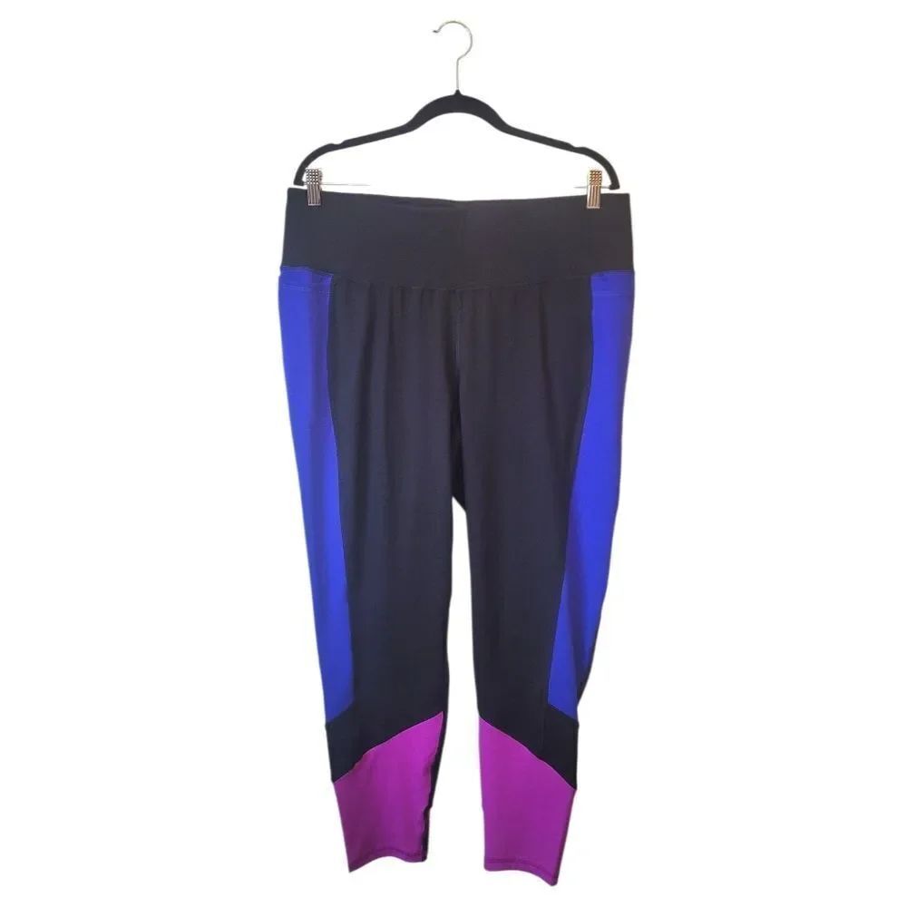 Livi Active Black Colorblock Wicking 7/8 Leggings Women's Size 18/20
